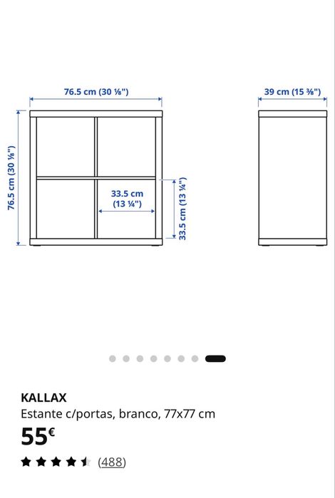 Movel Cubos Kallax 2x2 com 2 Portas