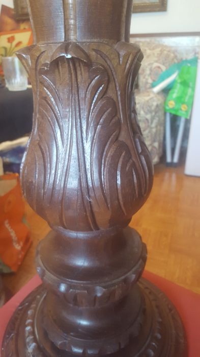 2 colunas em madeira de artesanato