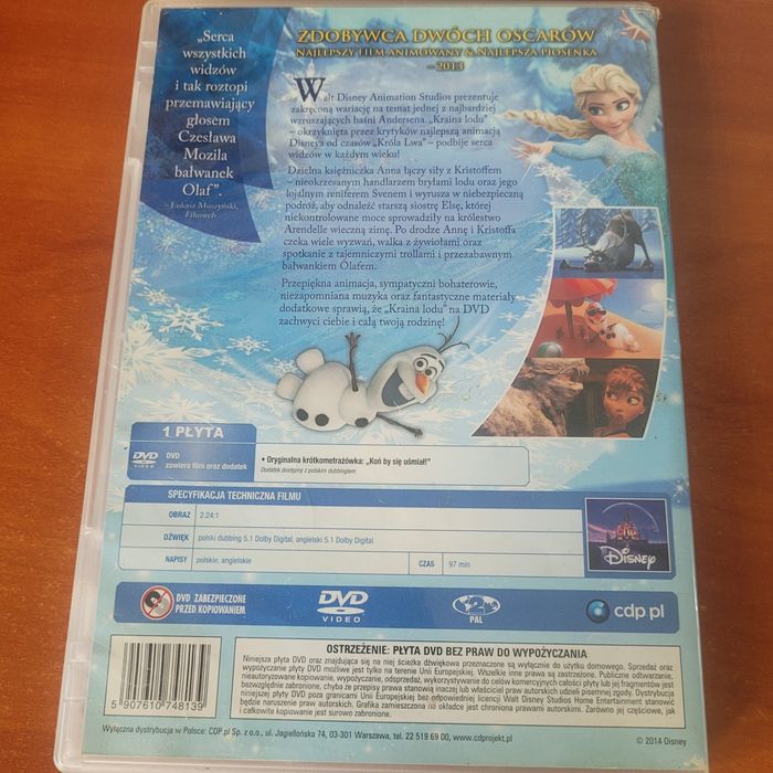 Kraina lodu płyta DVD