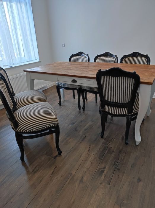 Komplet stylowy stół i 6 krzeseł