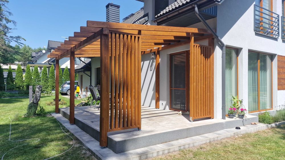 Zadaszenie, pergola, taras, wiata, altana, drewutnia, domek dla dziec.