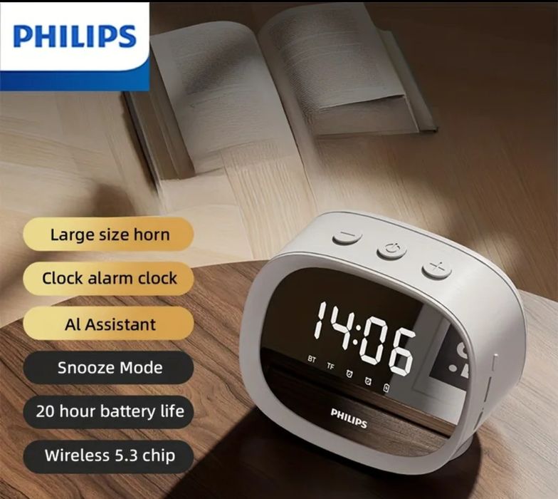 Беспроводная колонка-часы с умным будильником PHILIPS