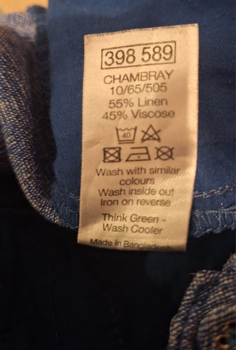 Spodnie damskie, lniane, wiskoza, chambray, M&Co r. 16/L