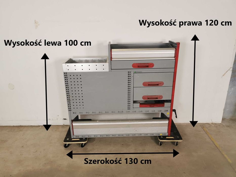 Regały szafki półki do busa zabudowa serwisowa warsztatowa ZESTAW BOTT