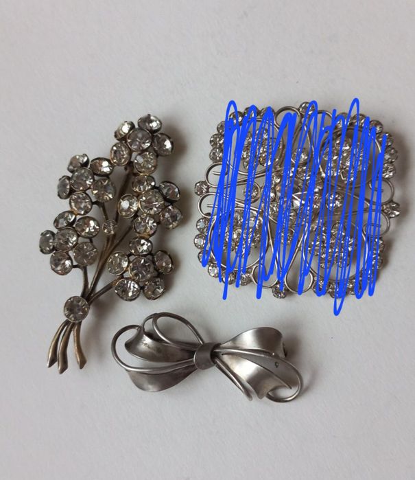 Броши серебро 875проба звезда