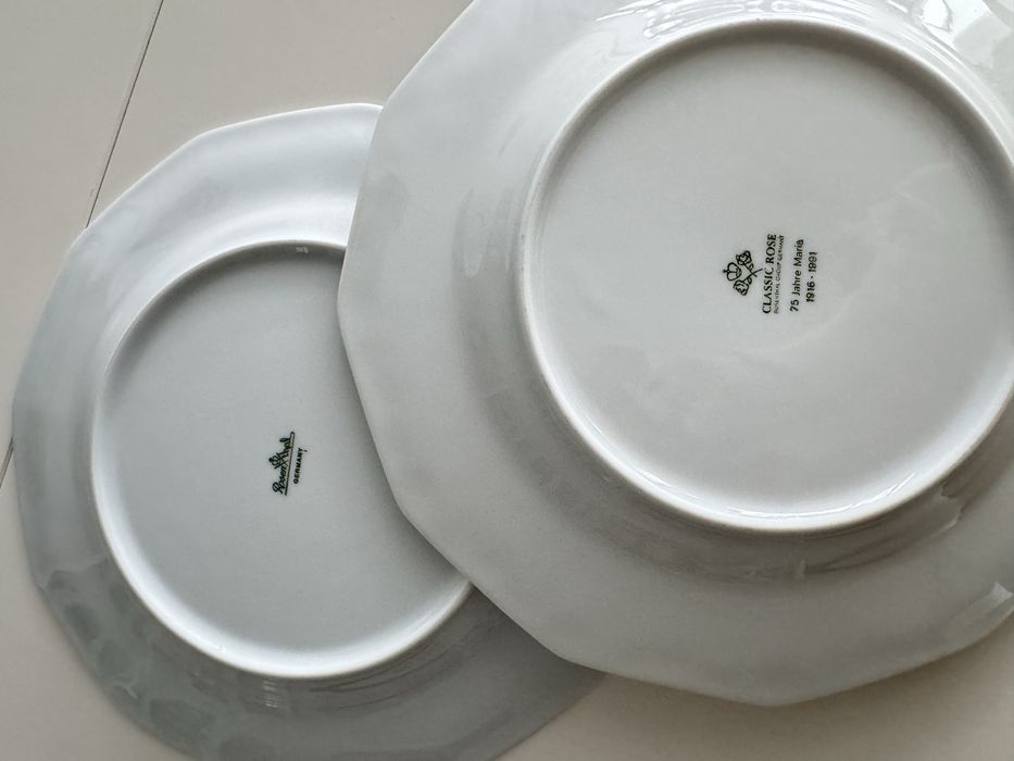Talerze płytkie obiadowe Rosenthal Biała Maria