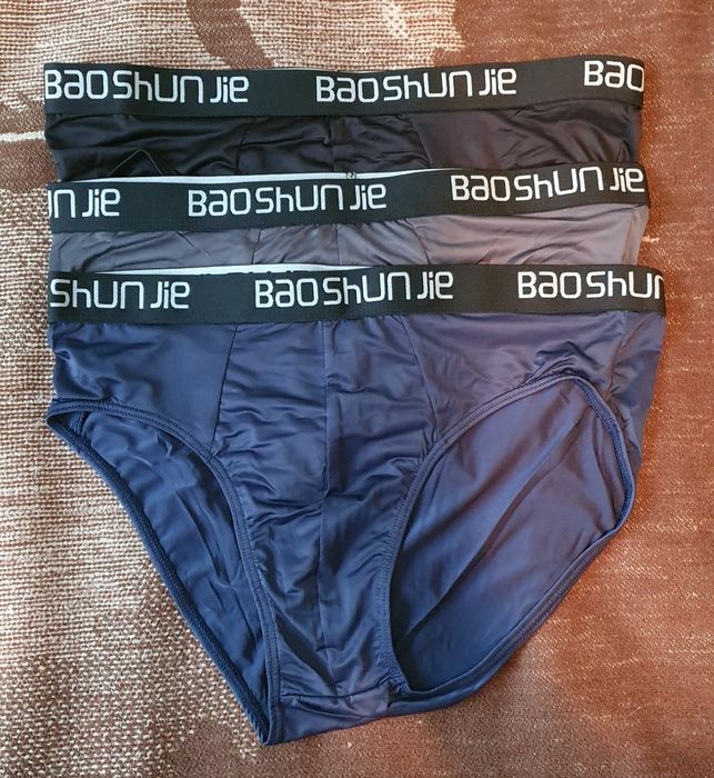 Majtki męskie, slipy elastyczne, śliskie, przewiewne, r. L, 3-pak.