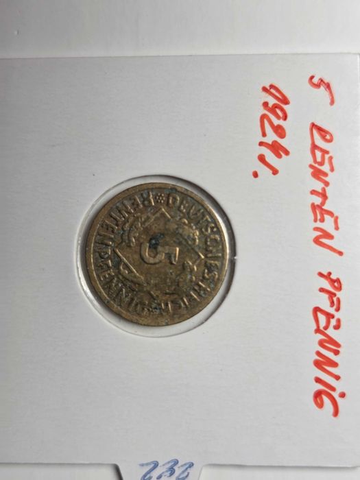 5 Renten Pfennig 1924 rok