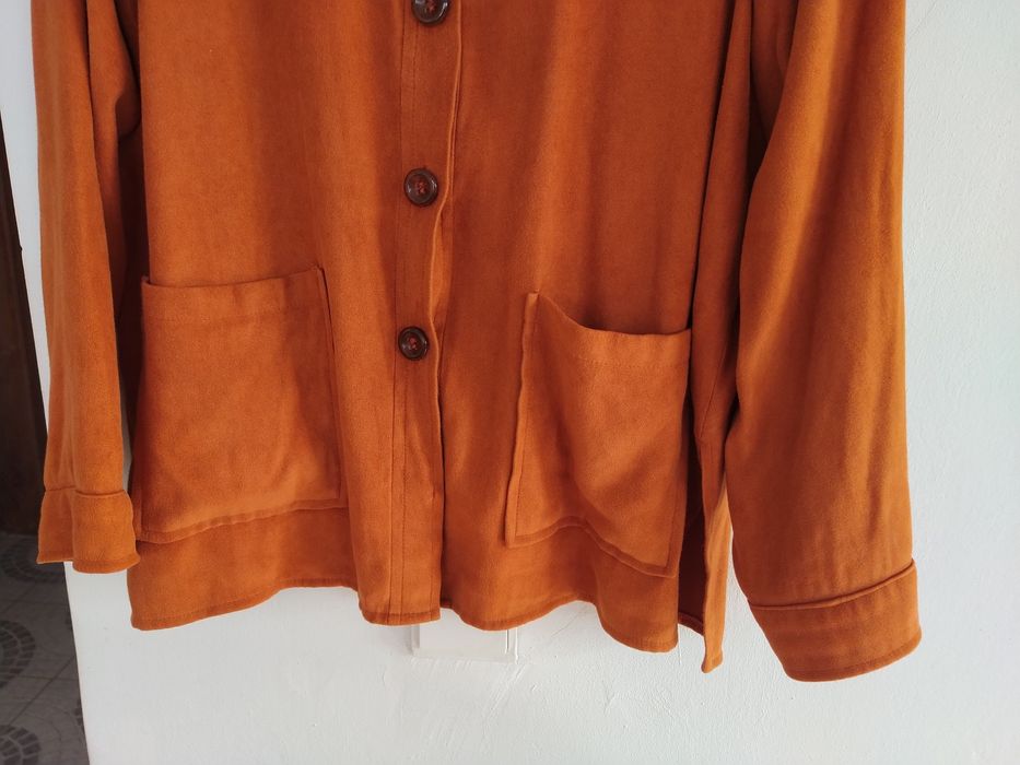 Casaco cor de tijolo tipo pele de pêssego - E & L - Tamanho L