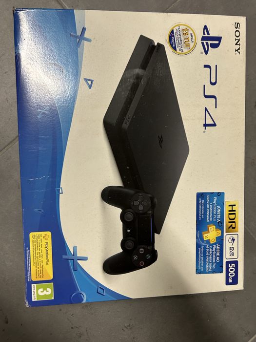 Playstation 4 slim 500gb + 2 comandos +5 jogos