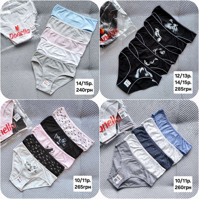 Трусики 28 моделей Donella 10-15р Туреччина труси сліпи, трусы донелла