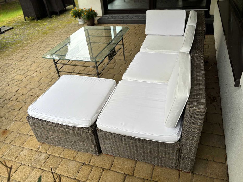 Zestaw Wypoczynkowy Ogrodowy na taras modułowy Rattanowy