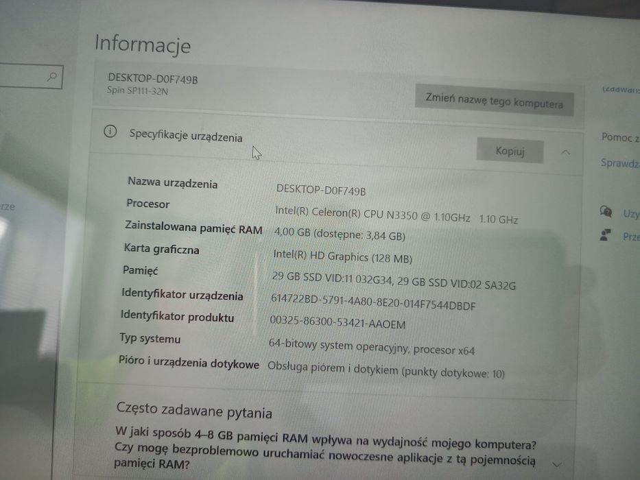 Acer Spin1 N17H2
