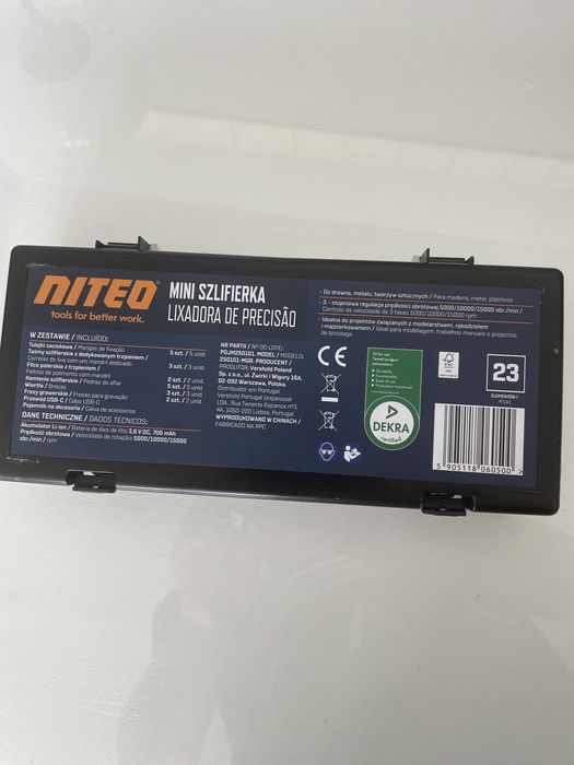 Niteo Mini Szlifierka akumulatorowa 3,6V 700mAh 3 prędkości obrotowe