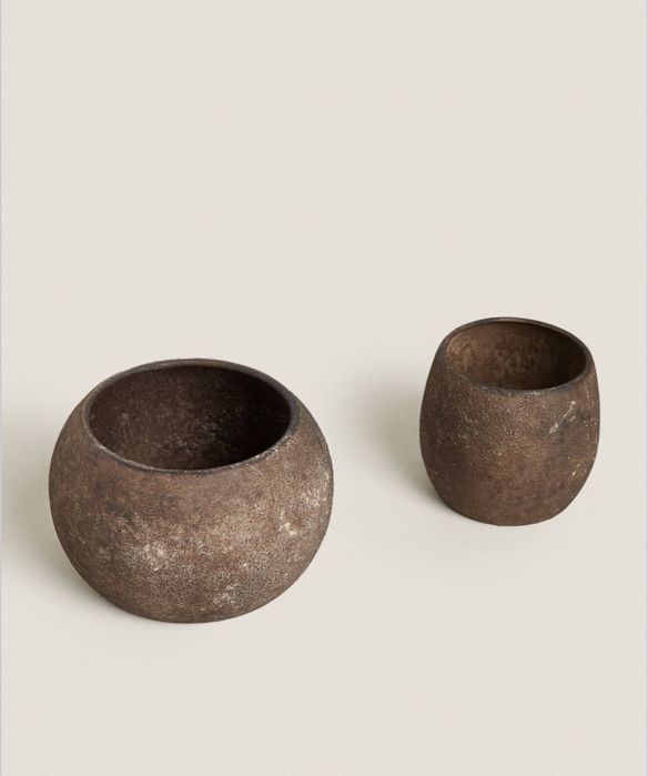 Porta-Velas Acabamento Oxidado Zara Home NOVO