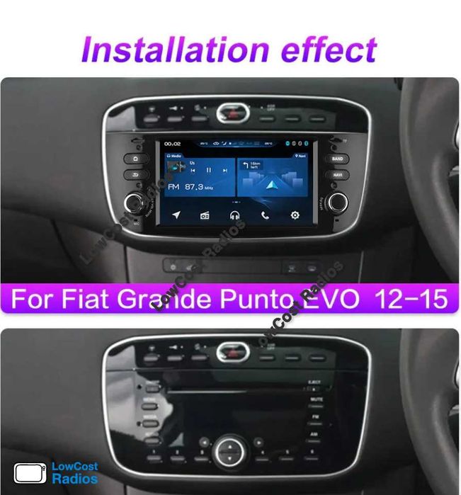 Auto Rádio 9' FIAT PUNTO E LINEA 2005 a 2015 | GPS ANDROID 15 BT USB | CARPLAY • ANDROID AUTO