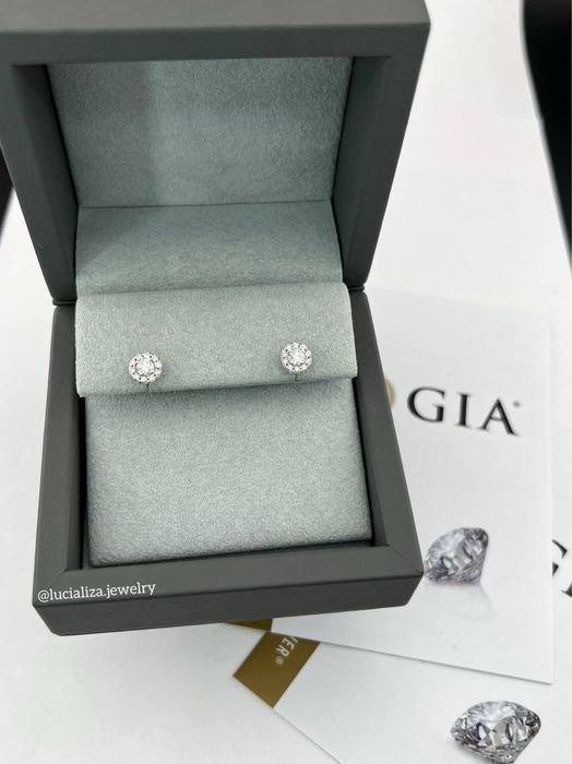 Серьги пусеты с бриллиантами 0.64ct  золото