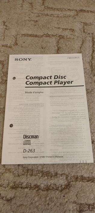 Instrukcja Discman Sony D-263