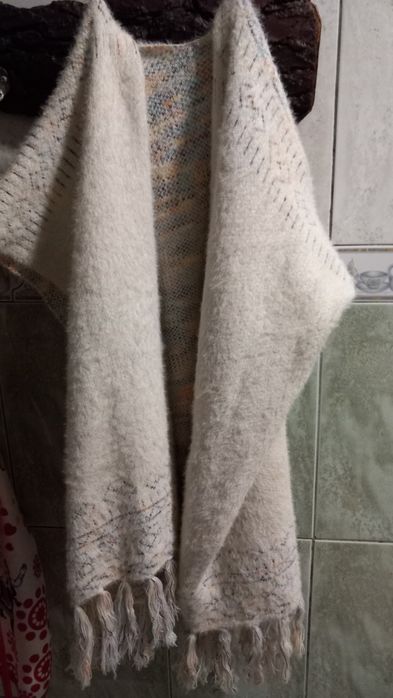 Casaco confortável quentinho aberto e sem mangas, tamanho M