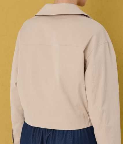 kremowa lekka kurtka oversize m
