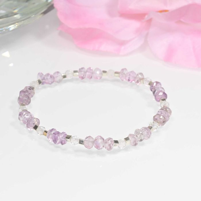 Bransoletka Ametyst, Kryształ Górski naturalne kamienie