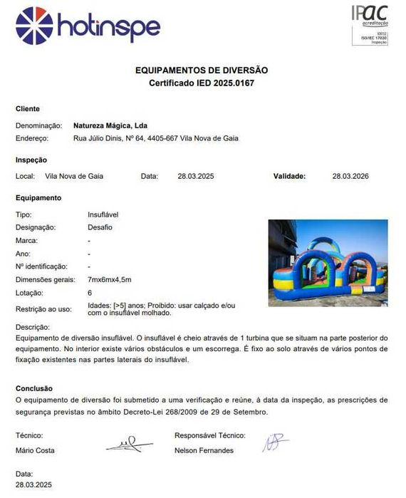 Venda de Insuflável para crianças