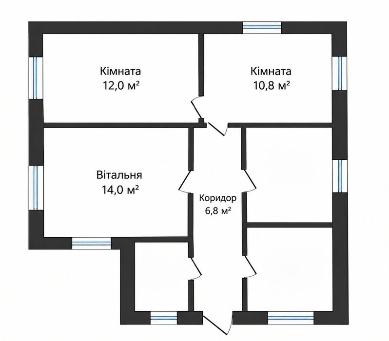 Передмістя Житомира с. Глибочиця будинок цегляний 60 кв.м газ 4 кімнати