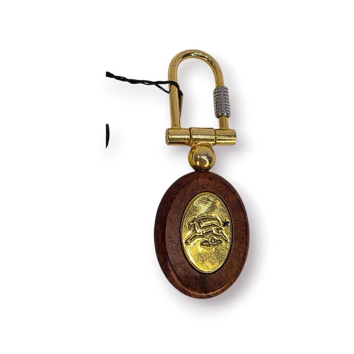 Porta-Chaves BAGNARA – Signo Capricórnio – Madeira e Metal Dourado