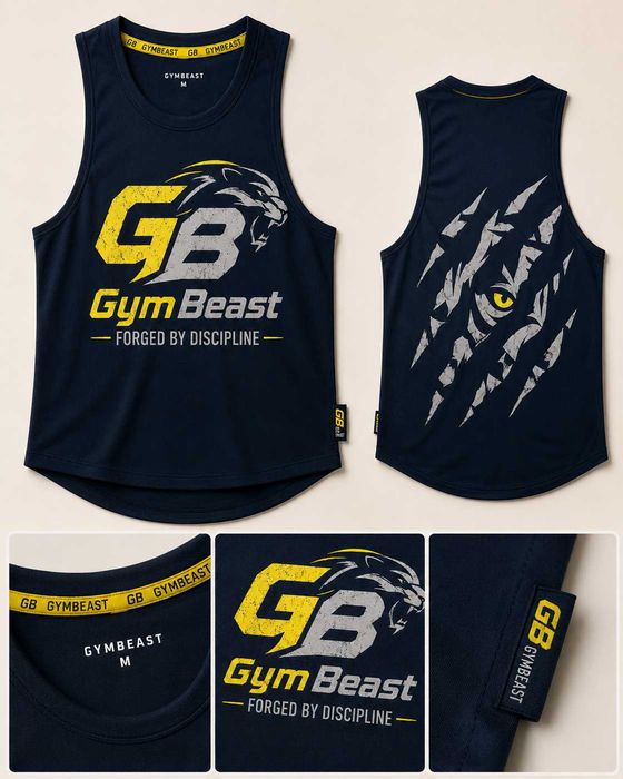 Чоловіча спортивна майка GymBeast GB | Для тренувань | Premium