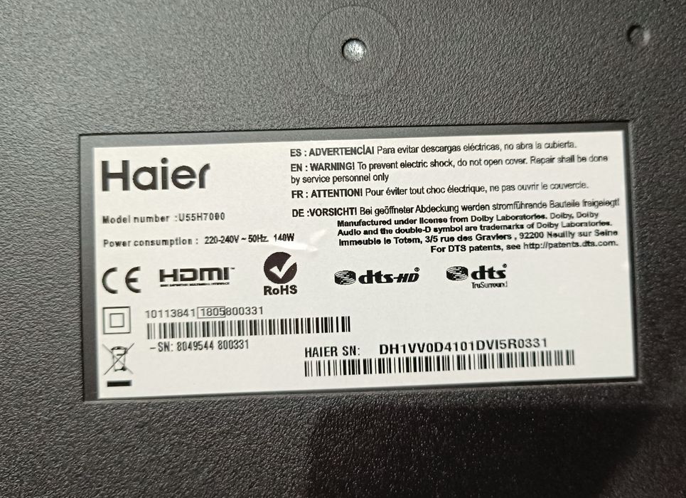 Base TV Haier u55h7000