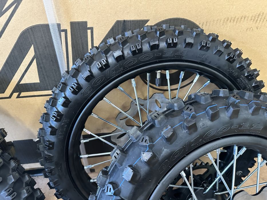 Komplet kół PITbike cross Mrf 14/12 nowe! opony - felgi - dętka