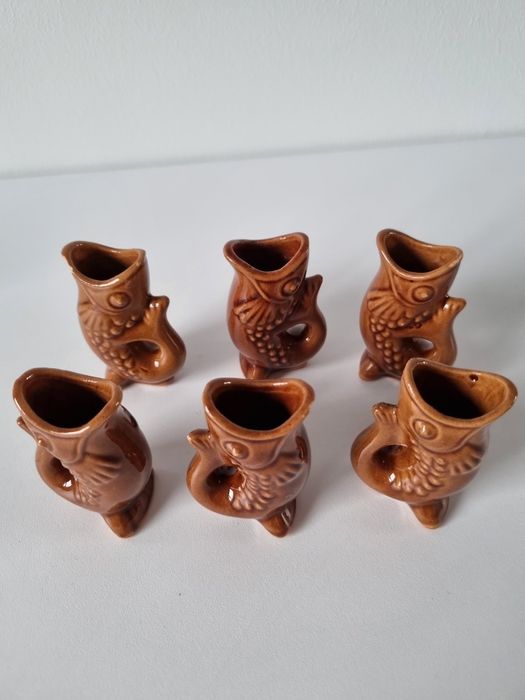 Ceramiczne kieliszki rybki PRL