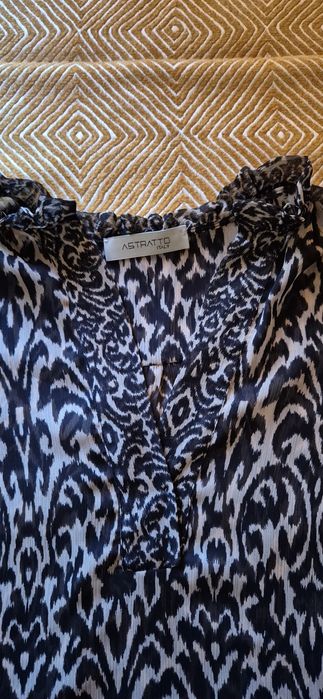 Blusa algodão em  tons de castanho