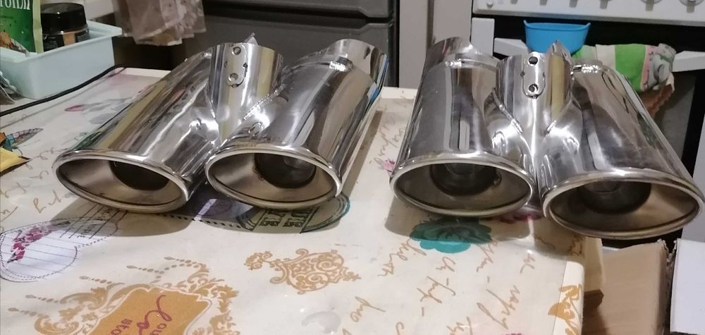 Двойные насадки с нержавейки для мерседеса.