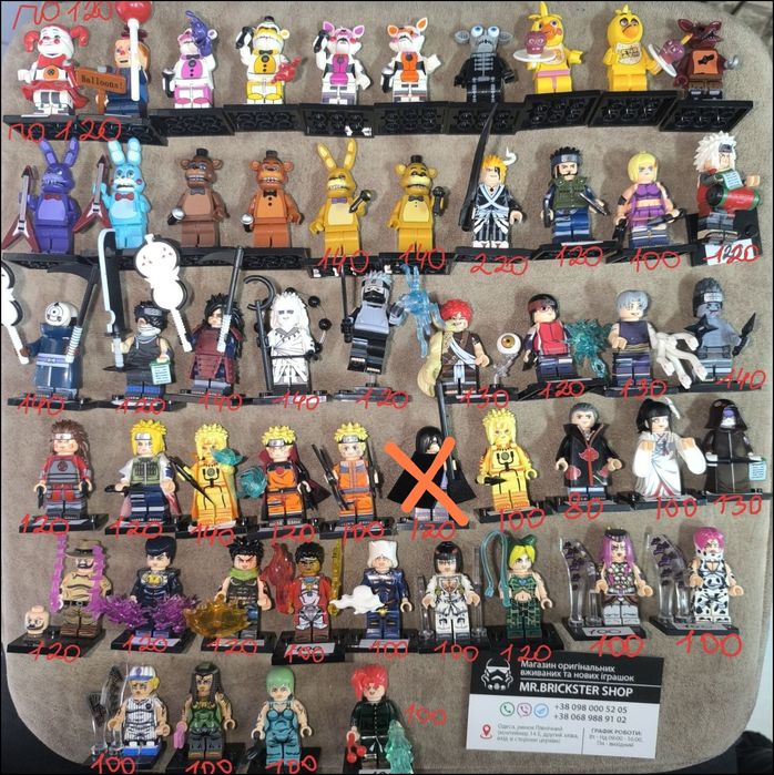Аниме фигурки Лего Lego ФНАФ Клинок Ван Пис Наруто Марио Соник Линк