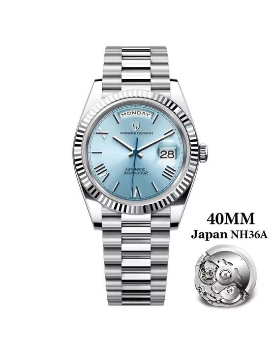 Pagani design DD36 automático vidro safira relógio de pulso mecânico