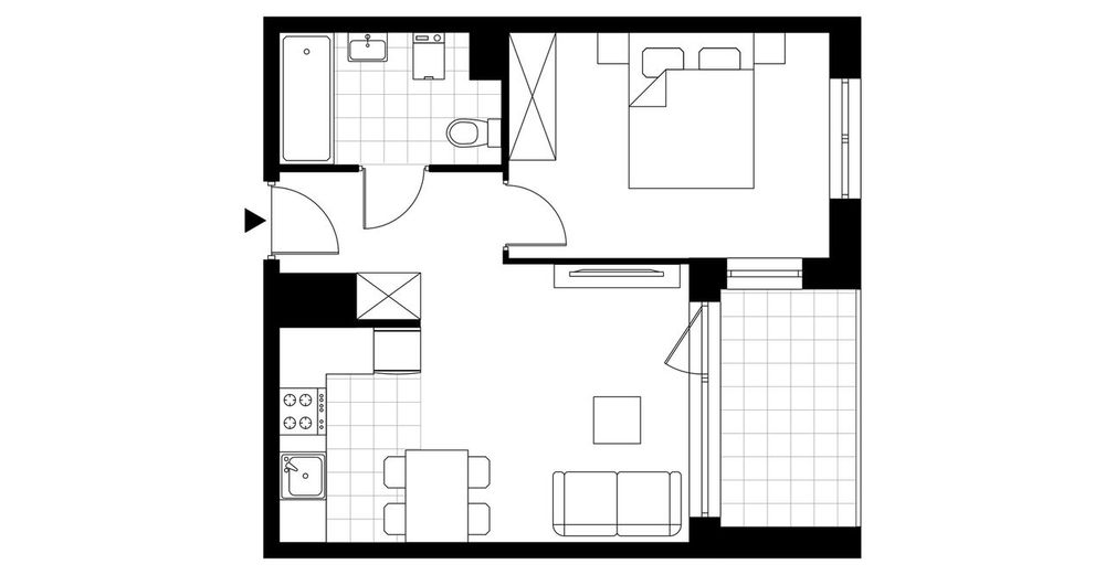 2-pokojowe mieszkanie 37m2 + loggia