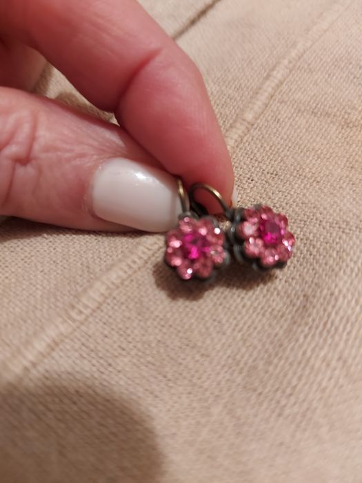 Brincos Vintage 2 tons de Rosa, Índia.