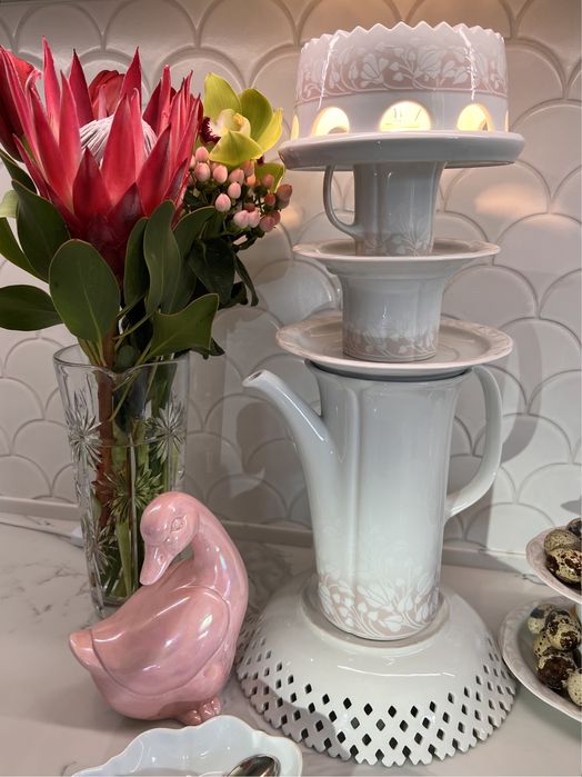 Лампа винтаж, декор Германия, статуэтка, пасхальный стол