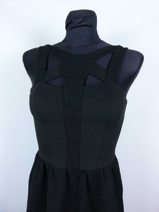 Topshop czarna sukienka mini zip 6 / 34