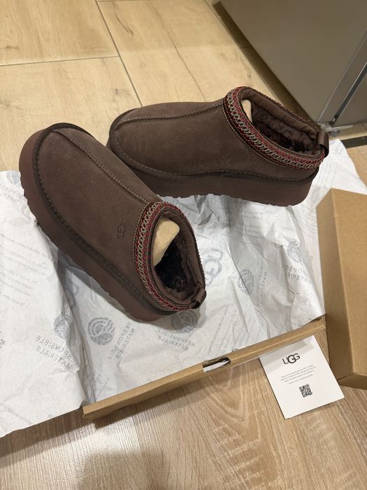 UGG Tazz Dusted Cocoa Brązowe Czekoladowe Platform Platforma Śniegowce