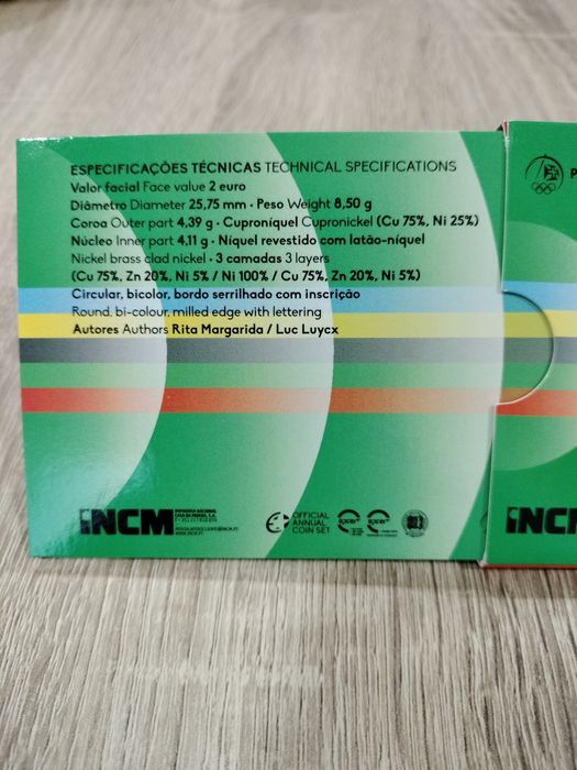 Moeda Comemorativa Colorida 2€ Proof Equipa Olímpica Portugal 2024