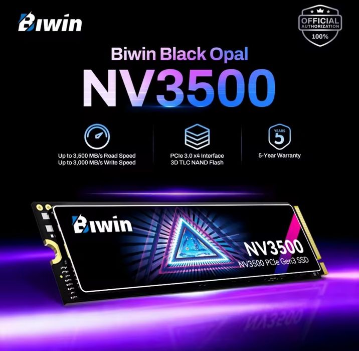 SSD, M.2 PCle Gen3x4  BIWIN Black Opal NV3500 NVMe, 512 гб,