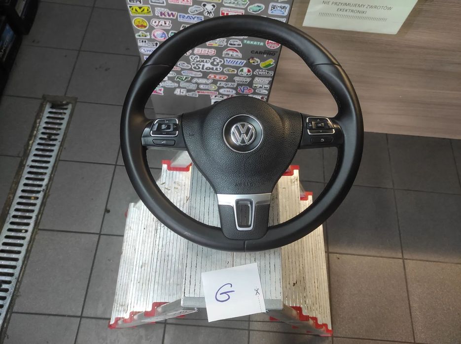 KIEROWNICA 3 RAMIENNA SKÓRA SKÓRZANA MULTIFUNKCJA R LINE VW TIGUAN PASSAT B6 B7 CC SIROCCO CADDY GOLF 5 6 TOURAN EOS POLO 5 6 WYSYŁKA !!!