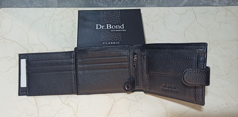 Кошелек мужской кожаный DR. BOND чоловічий шкіряний гаманець