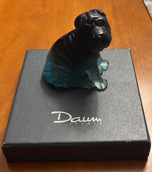 Daum- Cristalaria de Luxo francês-  cão azul