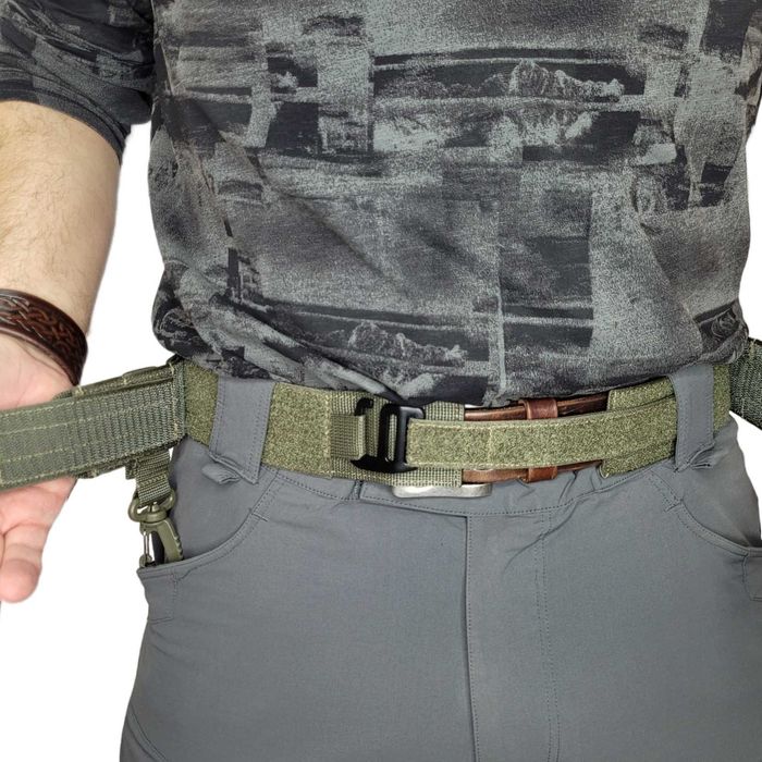 Тактичний подвійний пояс швидкого скидання, бойовий пояс, РПС. ХL хакі