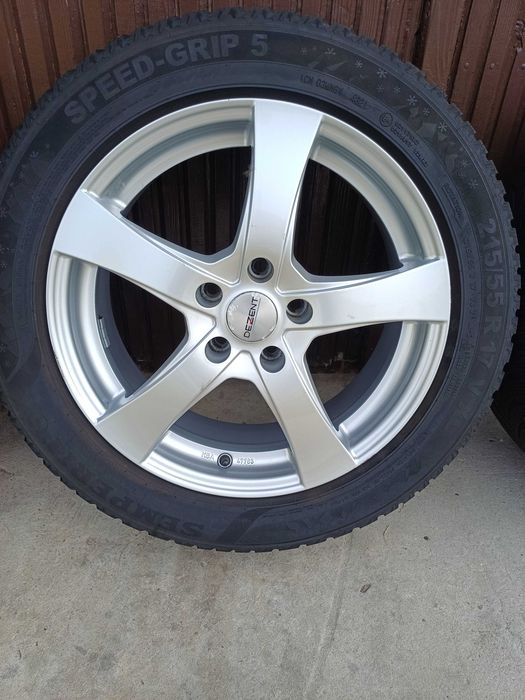 Koła zimowe 5x112 17 7J ET38 Semperit 215/55 R17  DEZENT Audi Volkswagen Skoda Seat
