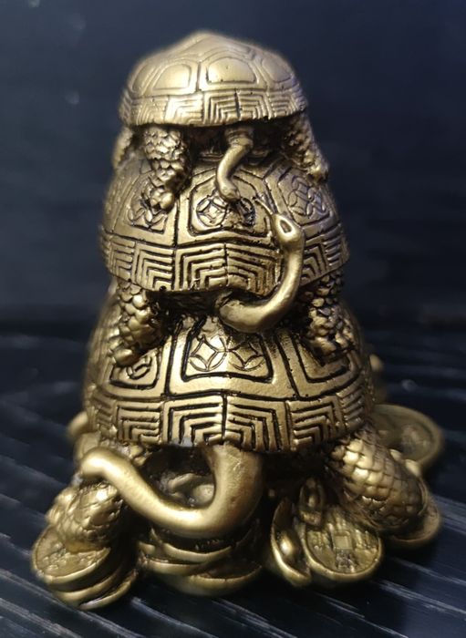 Escultura Feng Shui – 3 Tartarugas da Prosperidade | Excelente estado
