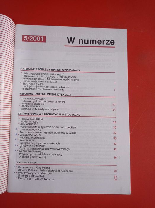 Problemy opiekuńczo-wychowawcze, nr 5/2001, maj 2001